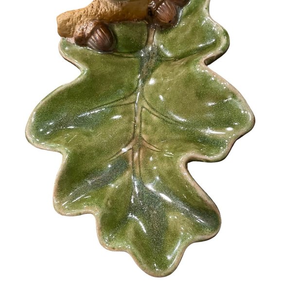 Ceramic Drip-Glazed Blue Bird Leaf Serving Dish, Candy Nut Tray Sculpture-ZQQQC - Picture 11 of 16